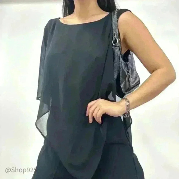 Le Chateau Black  Inverted V Jumpsuit - Picture 1 of 9